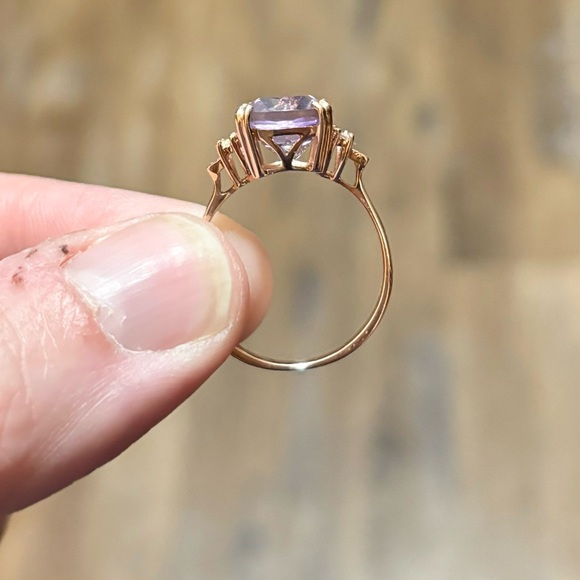SOLD Effy 6.75ct Pink Amethyst And Diamond Ring $3,750 14kt Rose Gold - Picture 16 of 16